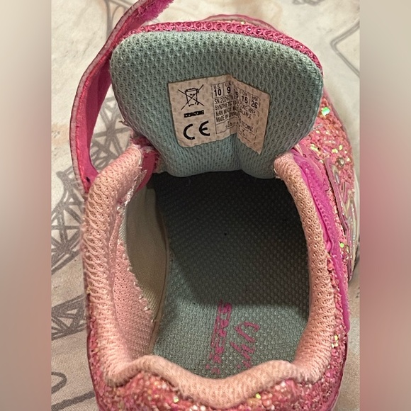 Skechers S-Lights Pink Glitter Shoes size 10 - Picture 8 of 8